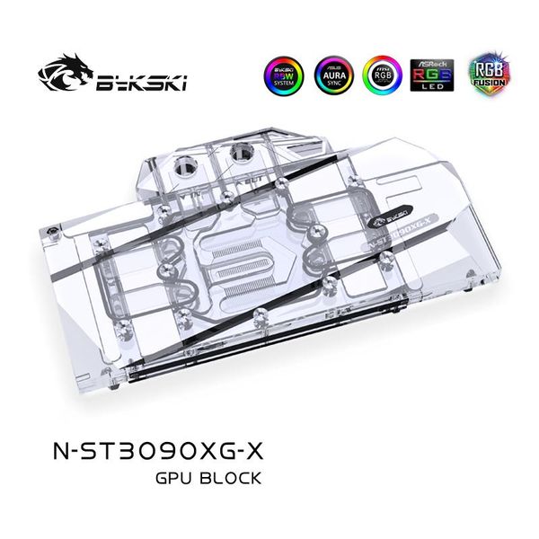 fans & coolings bykski water block use for zotac rtx3080 3090 x-gaming oc/zt-a30800d-10p trinity gpu card / full cover copper radiator rgb